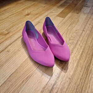 Bright pink pointed toe Rothy's